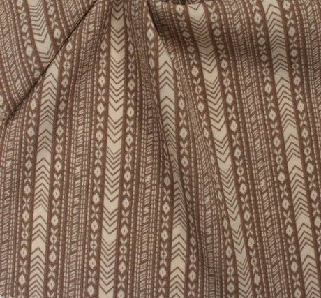 1D821 Poly Spandex Fabric - Taupe/Ivory Print, 57/58" Width (1 Yard)