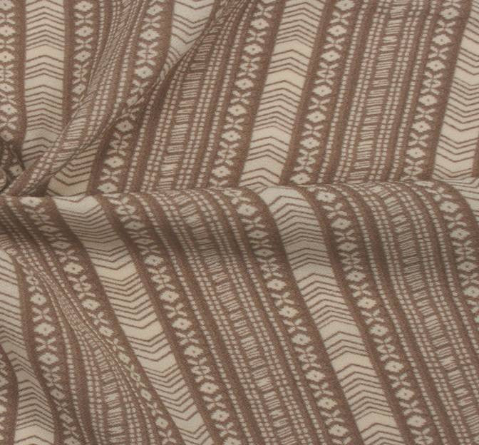 1D821 Poly Spandex Fabric - Taupe/Ivory Print, 57/58" Width (1 Yard)