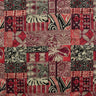 Traditional Polynesian Tapa Design Polyester Fabric - Red, White, Black/Beige, Yellow/Red, Blue, Green, 36" X 60" (1 Yard)
