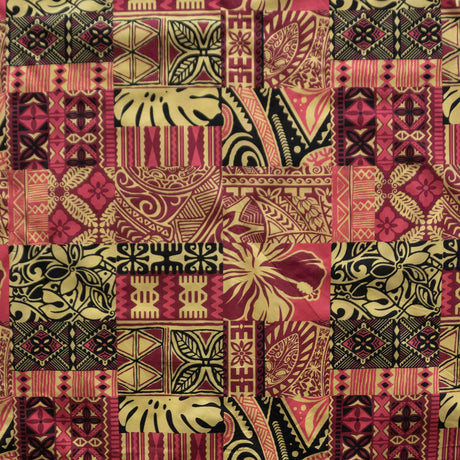 Polyester Fabric Traditional Polynesian Tapa Design
