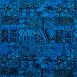 Traditional Polynesian Tapa Design Polyester Fabric - Tapa Patchwork, Red, 36" X 60" (1 Yard)
