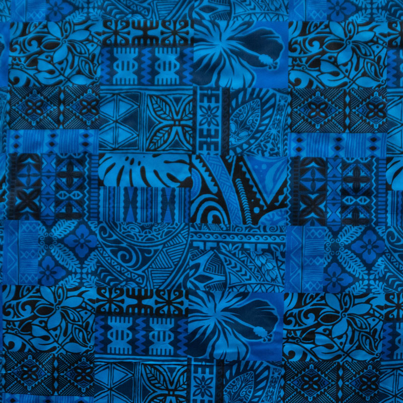 Traditional Polynesian Tapa Design Polyester Fabric - Red, White, Black/Beige, Yellow/Red, Blue, Green, 36" X 60" (1 Yard)