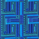Peachskin Fabric Polynesian Geometric Symmetrical Design
