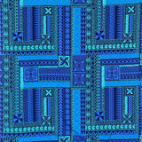 Polynesian Geometric Symmetrical Design Peachskin Fabric - Multicolor Geometric Symmetrical Pattern, 44/45" Width (1 Yard)