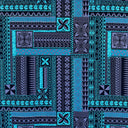 Peachskin Fabric Polynesian Geometric Symmetrical Design