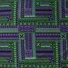 Polynesian Geometric Symmetrical Design Peachskin Fabric - Multicolor Geometric Symmetrical Pattern, 44/45" Width (1 Yard)