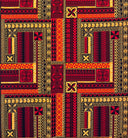 Peachskin Fabric Polynesian Geometric Symmetrical Design