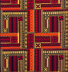 Polynesian Geometric Symmetrical Design Peachskin Fabric - Polyester, Geometric Pattern, 44/45" Width (1 Yard)