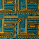 Peachskin Fabric Polynesian Geometric Symmetrical Design