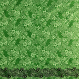 Polynesian Hibiscus & Plumeria Flowers Poly-Cotton Fabric - Traditional Tattoo Single Border, 45" Width (1 Yard)