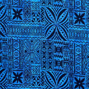 Polynesian Motif Cotton Barkcloth Fabric - Geometric Floral Polynesian Print, 45" Width (1 Yard)