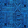 Polynesian Motif Cotton Barkcloth Fabric - Geometric Floral Polynesian Print, 45" Width (1 Yard)