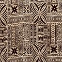 Polynesian Motif Cotton Barkcloth Fabric - Geometric Floral Polynesian Print, 45" Width (1 Yard)