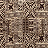 Polynesian Motif Cotton Barkcloth Fabric - Geometric Floral Polynesian Print, 45" Width (1 Yard)