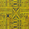 Polynesian Motif Cotton Barkcloth Fabric - Geometric Floral Polynesian Print, 45" Width (1 Yard)