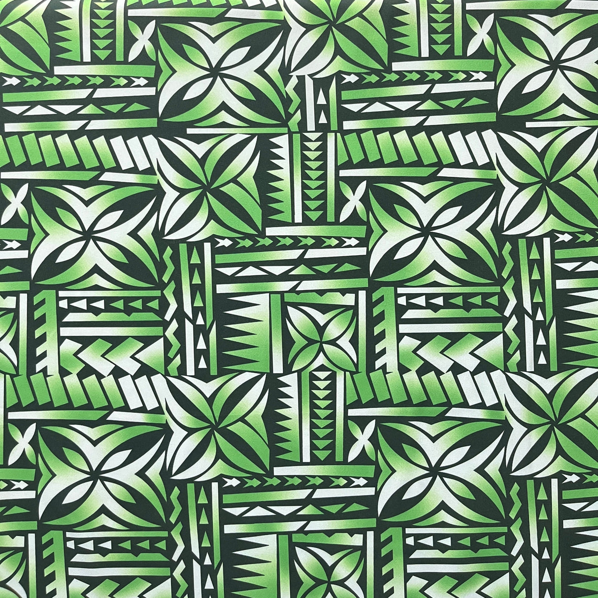 Polynesian Tribal Bloom Polyester Poplin Fabric - Hibiscus Plumeria Polynesian Tribal Print, 36" X 60" (1 Yard)