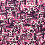 Polynesian Tribal Bloom Polyester Poplin Fabric - Hibiscus Plumeria Polynesian Tribal Print, 36" X 60" (1 Yard)