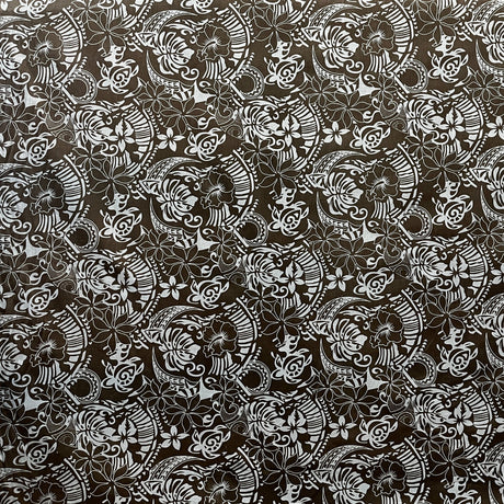 Polynesian Tribal Print Polyester Cotton Fabric - Tribal Print, Denim Look, 58/60" Width (1 Yard)