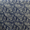 Polynesian Tribal Print Chambray Fabric - Denim Look, Monstera Leaves, Turtles, Hibiscus And Plumeria, 58/60" Width (1 Yard)
