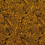 Polynesian Tribal Stems & Leaves Cotton Light Barkcloth Fabric - All Over Design, 36" X 45", 1 Yard