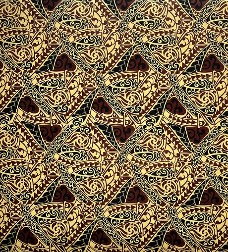 Cotton Barkcloth Tribal Triangle Fabric