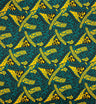 Polynesian Tribal Triangle Formation Design Light Barkcloth Fabric - Grey/Orange/Black, 45" Width (1 Yard)