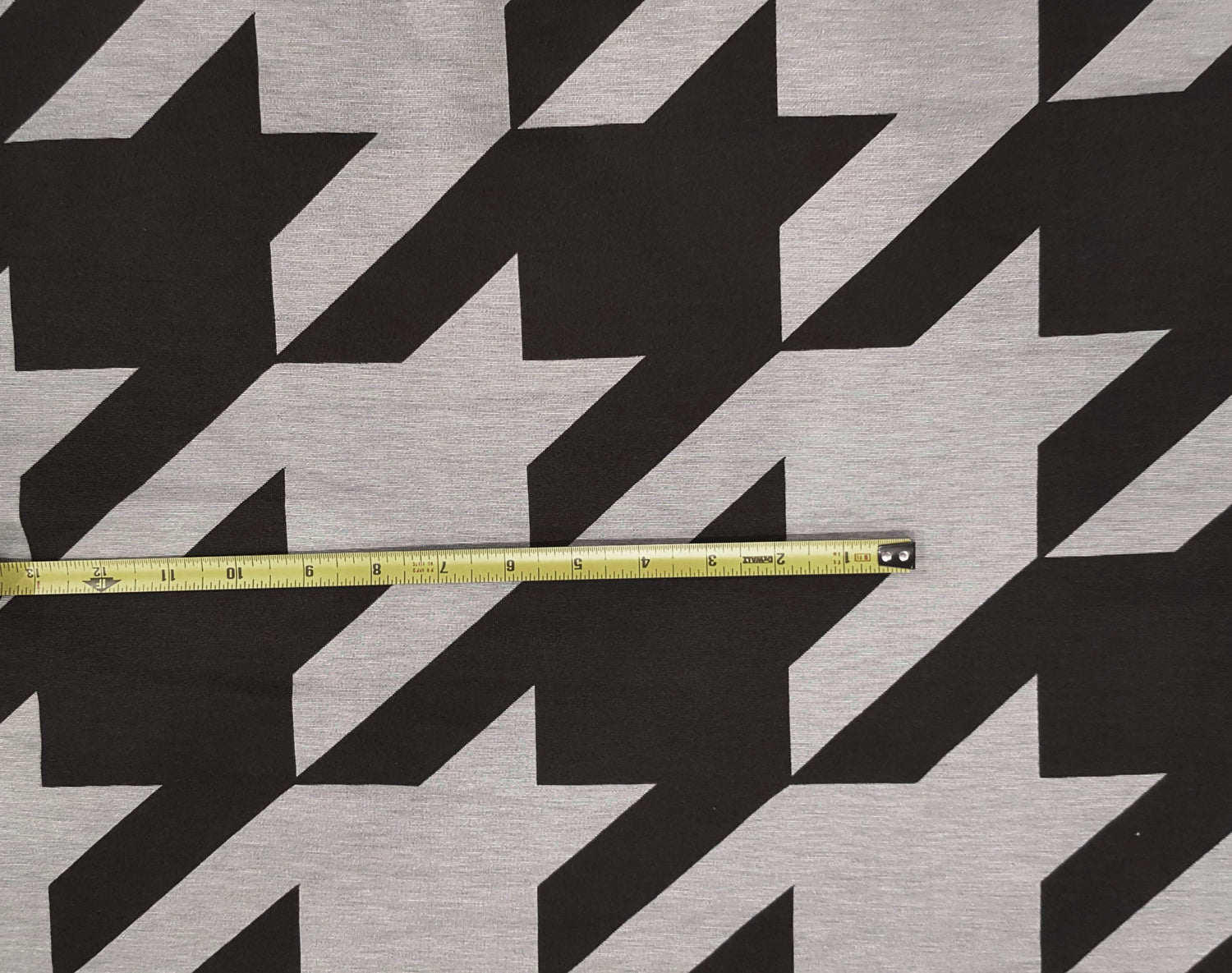 Ponte Roma Knit Black Gray Houndstooth