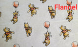 Flannel Fabric Disney Winnie the Pooh Balloon on White