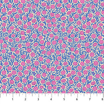 Cotton Print Poppies Prairie Yesterday Fabric 44/45"