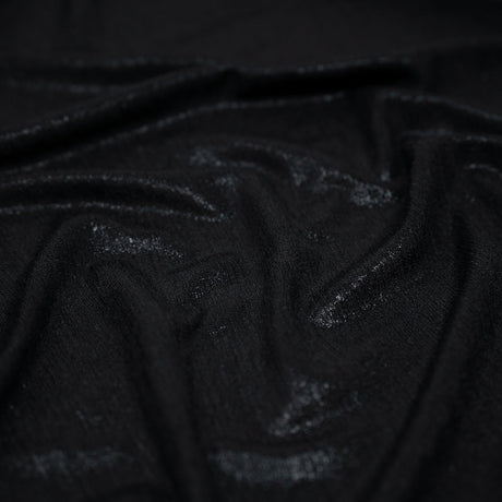 Foiled Slinky Jacquard Fabric Black