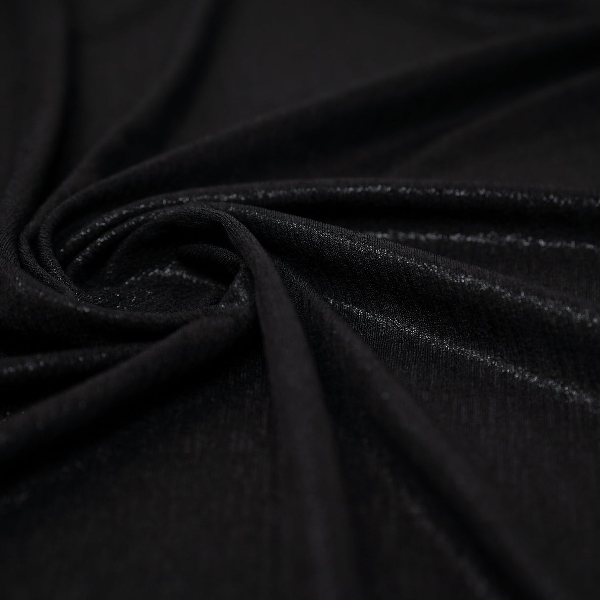 Foiled Slinky Jacquard Fabric Black