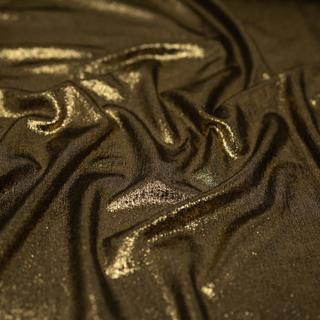 Foiled Slinky Jacquard Fabric Black