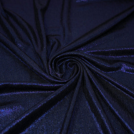 Posh Titanium Foiled Slinky Jacquard Polyester Spandex Fabric - Black/Silver, Black/Gold, Black/Fuchsia, Black/Royal, Black/Gunmetal, Black/Black, 56" Width (1 Yard)
