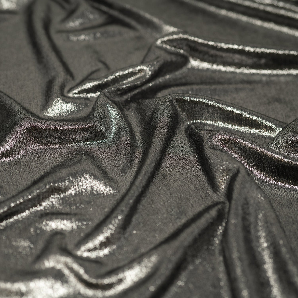 Foiled Slinky Jacquard Fabric Black