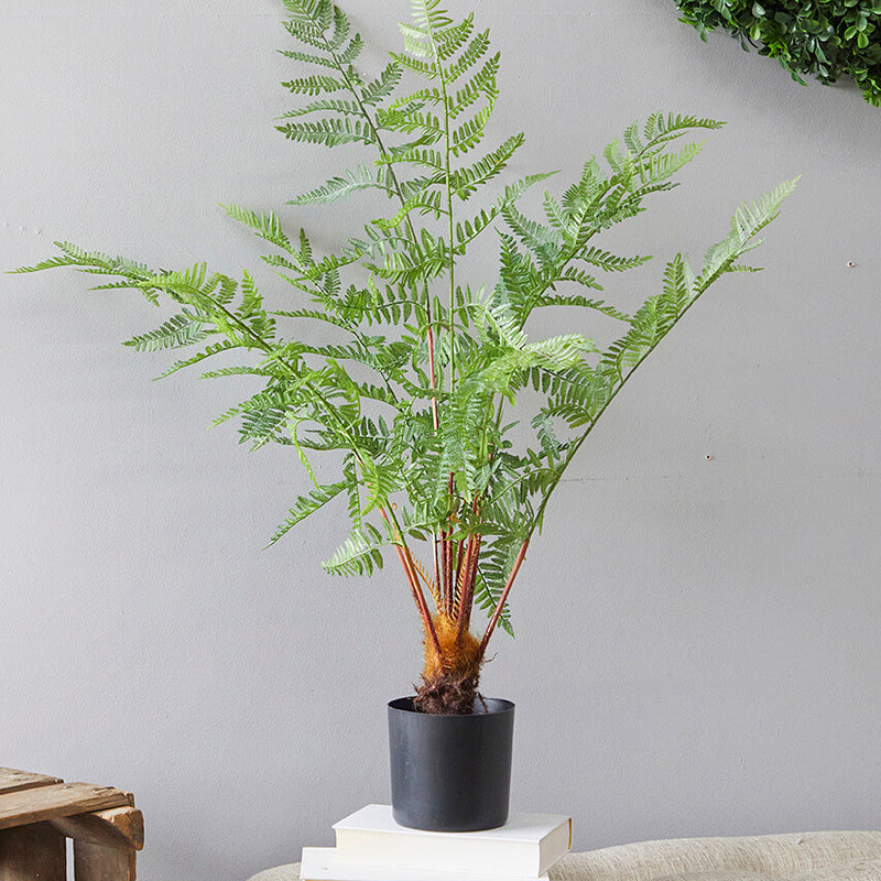 33 Inch Luxe Potted Fern Decorative Artificial Greenery Plant in Pot