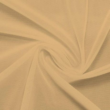Power Mesh Nylon Spandex Fabric - Skin Tones & Neutrals Collection, 58" Width, 4-Way Stretch (1 Yard)