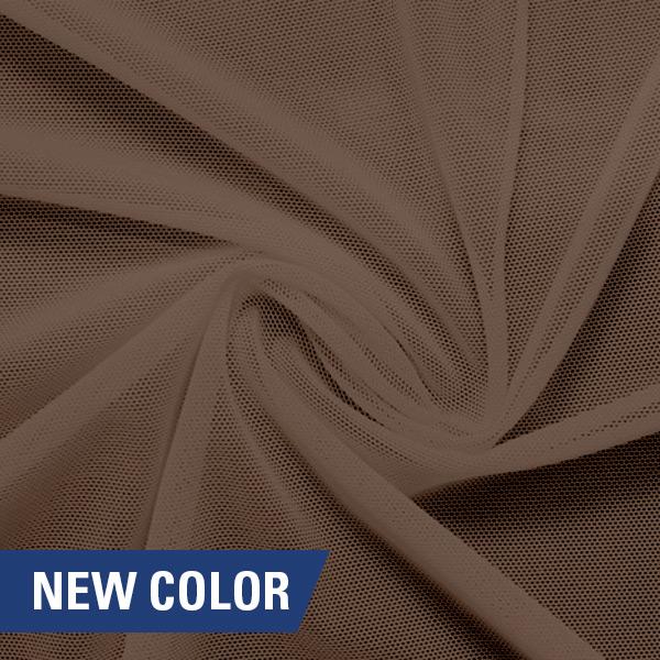 Power Mesh Nylon Spandex Fabric - Skin Tones & Neutrals Collection, 58" Width, 4-Way Stretch (1 Yard)