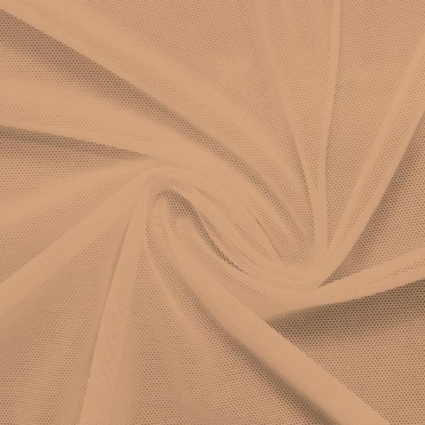 Power Mesh Nylon Spandex Fabric - Skin Tones & Neutrals Collection, 58" Width, 4-Way Stretch (1 Yard)