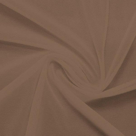 Power Mesh Nylon Spandex Fabric - Skin Tones & Neutrals Collection, 58" Width, 4-Way Stretch (1 Yard)