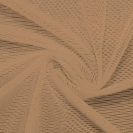 Power Mesh Nylon Spandex Fabric - Skin Tones & Neutrals Collection, 58" Width, 4-Way Stretch (1 Yard)