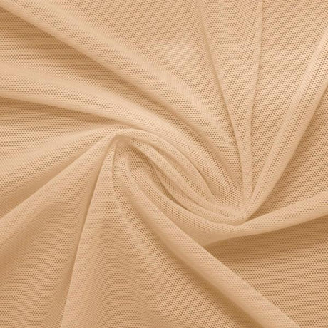Power Mesh Nylon Spandex Fabric - Skin Tones & Neutrals Collection, 58" Width, 4-Way Stretch (1 Yard)