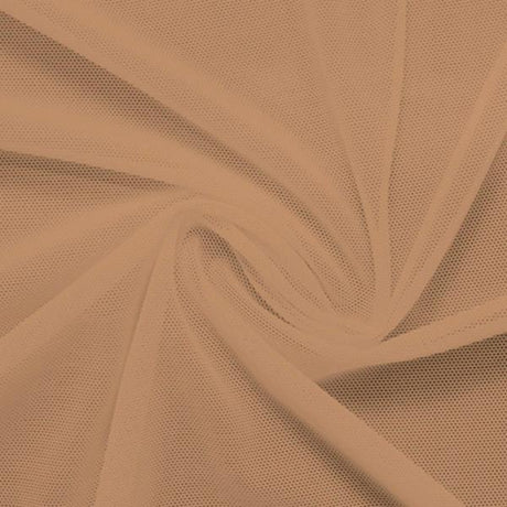 Power Mesh Nylon Spandex Fabric - Skin Tones And Neutrals Collection, 58" Width, 4-Way Stretch (1 Yard)