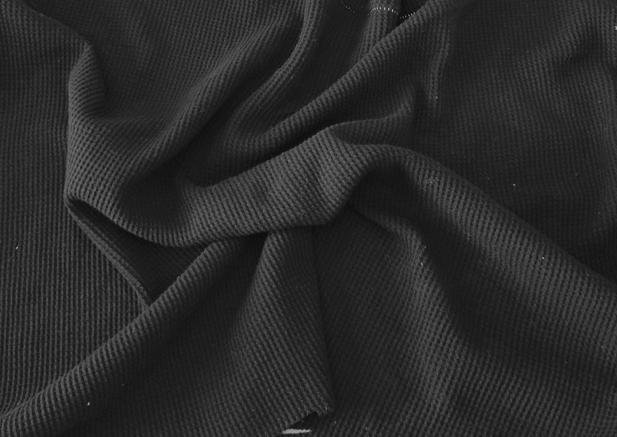 Cotton Thermal Knit Fabric Black