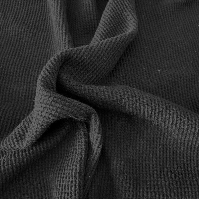 Cotton Thermal Knit Fabric Black