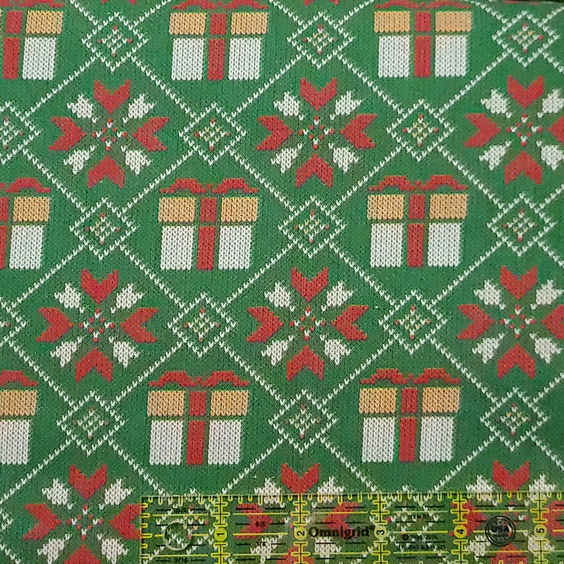 Quilting Cotton Present Holiday Sweater Christmas Fabric