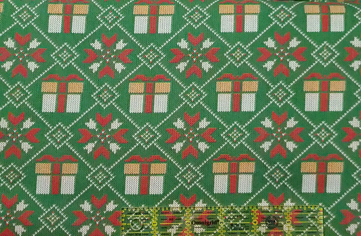 Quilting Cotton Present Holiday Sweater Christmas Fabric