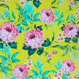 Swim Knit Pretty Peony on Yellow Nylon Spandex