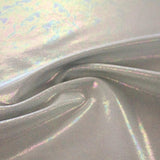 Prismatic Foiled Spandex Nylon Spandex Fabric - Silver/Rainbow, White/Rainbow, Green/Rainbow, Sunshine/Rainbow, Tangerine/Rainbow, Hot Pink/Rainbow, Viola/Rainbow, Royal/Rainbow, 54" Width, 4-Way Stretch (1 Yard)