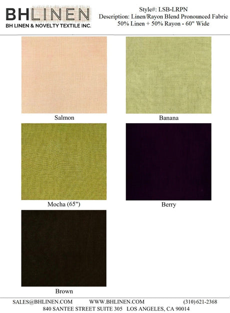 Linen Rayon Blend Swatch Fabric