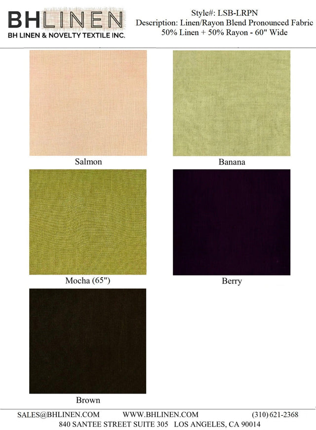 Linen Rayon Blend Swatch Fabric